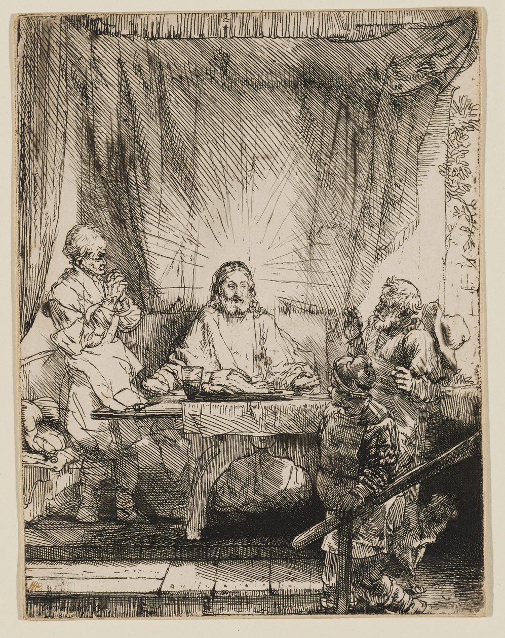 Christ at Emmaus: The Larger Plate by Rembrandt van Rijn