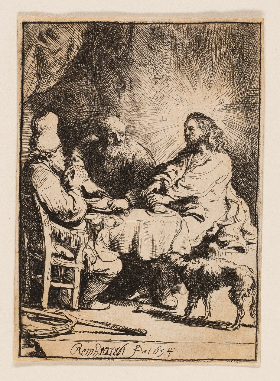 Christ at Emmaus: The Smaller Plate by Rembrandt van Rijn