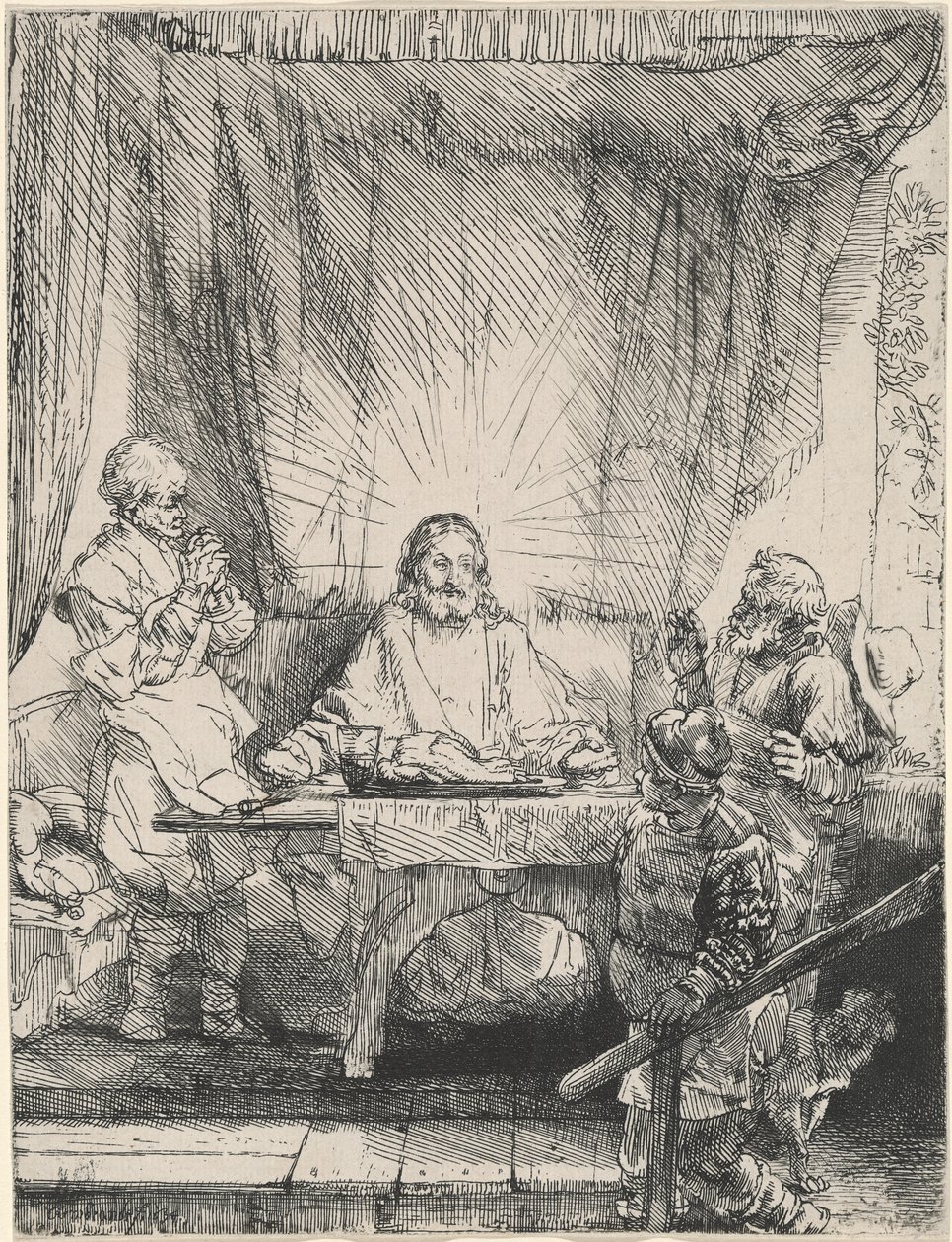 Christ at Emmaus: the Larger Plate by Rembrandt van Rijn