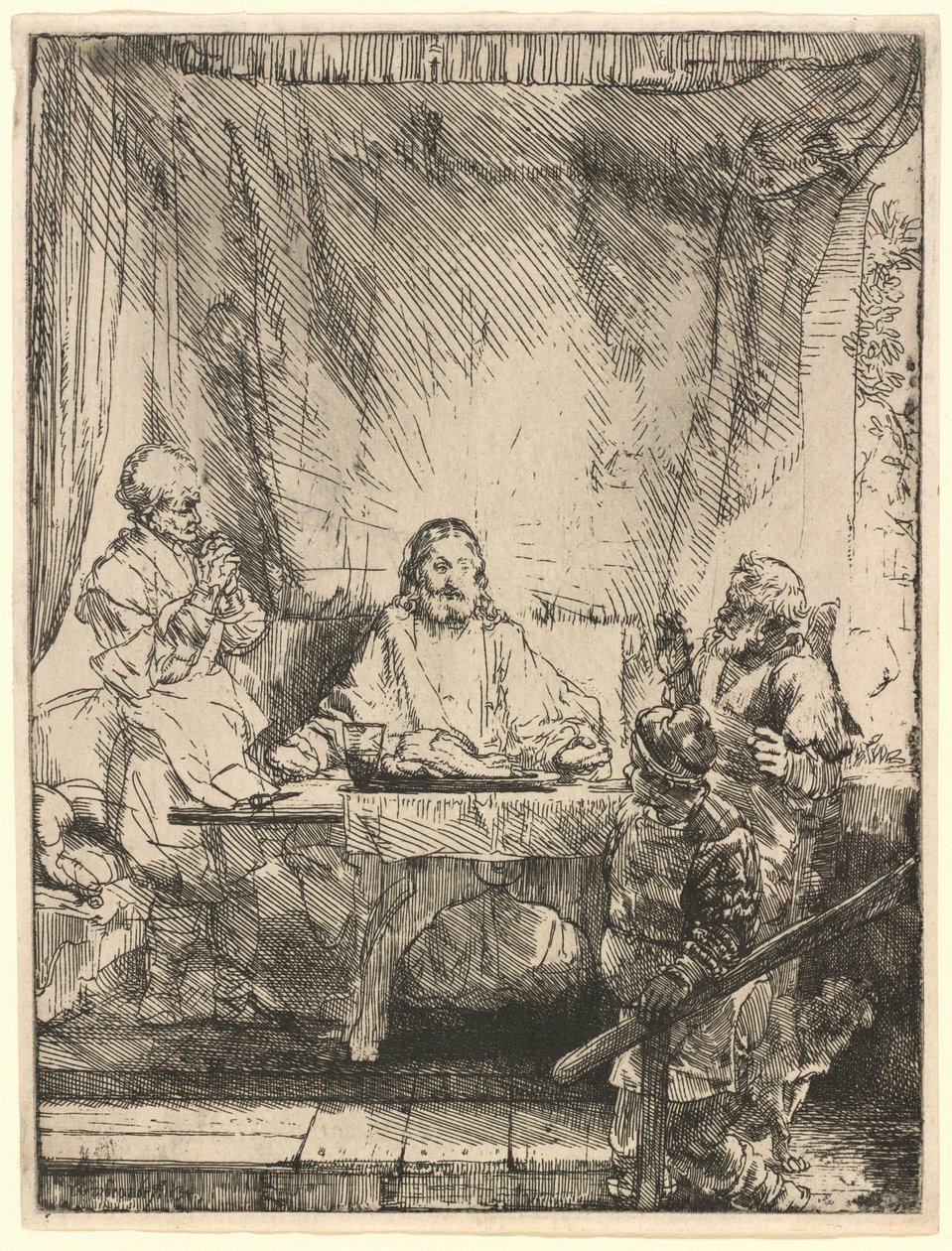 Christ at Emmaus: The Larger Plate by Rembrandt van Rijn