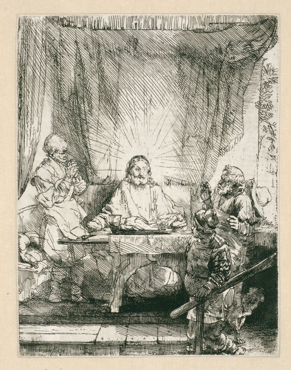 Christ at Emmaus: The Larger Plate by Rembrandt van Rijn