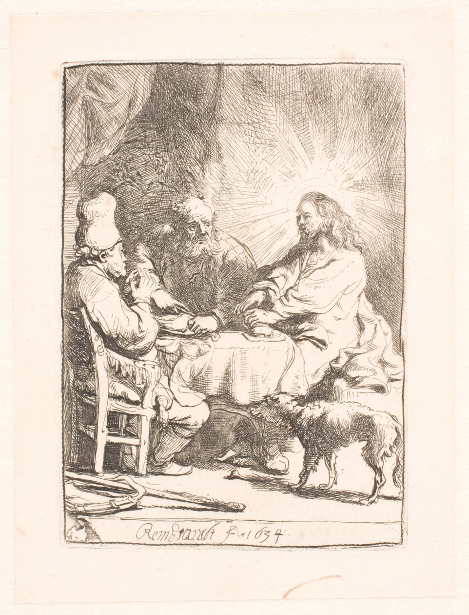 Christ at Emmaus: the smaller plate by Rembrandt van Rijn