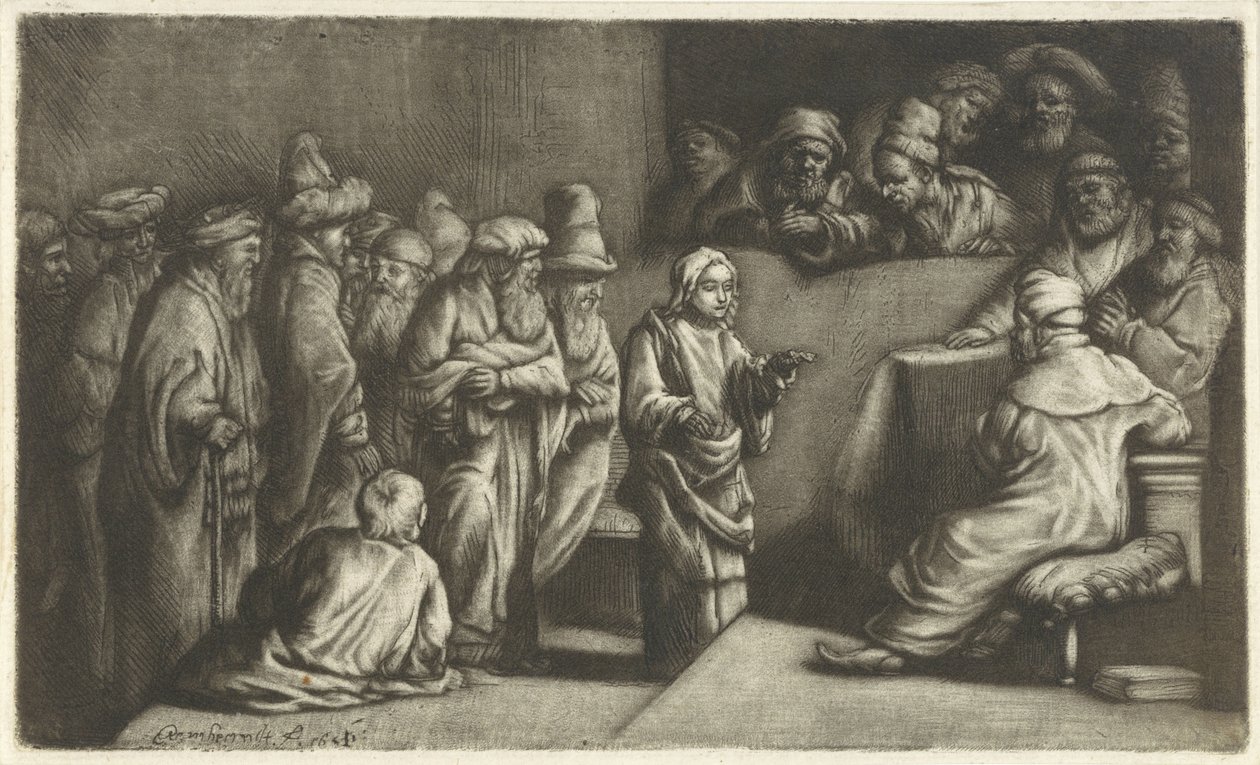 Christ Disputing with the Doctors: A Sketch by Rembrandt van Rijn