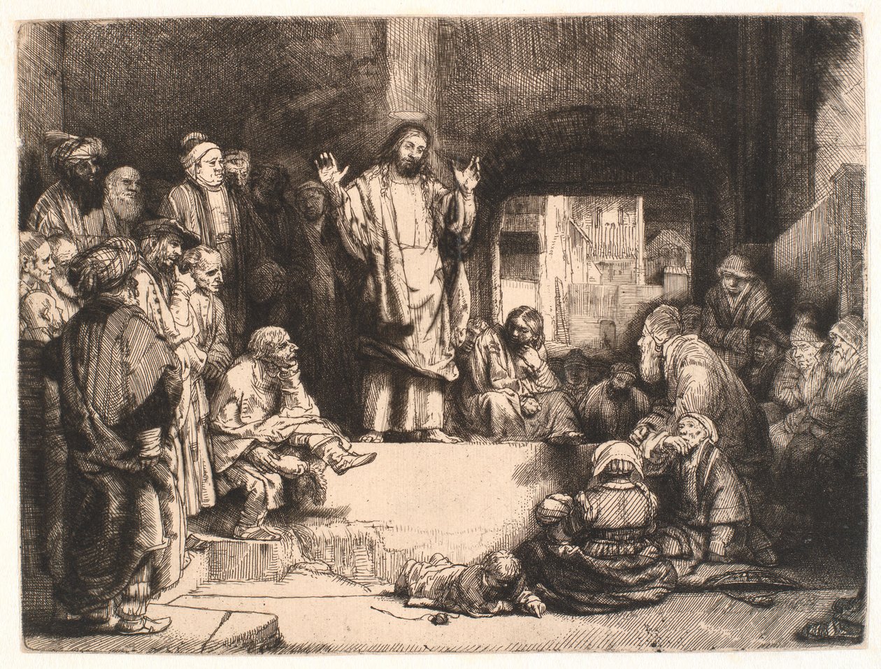 Christ Preaching ("La petite tombe") by Rembrandt van Rijn