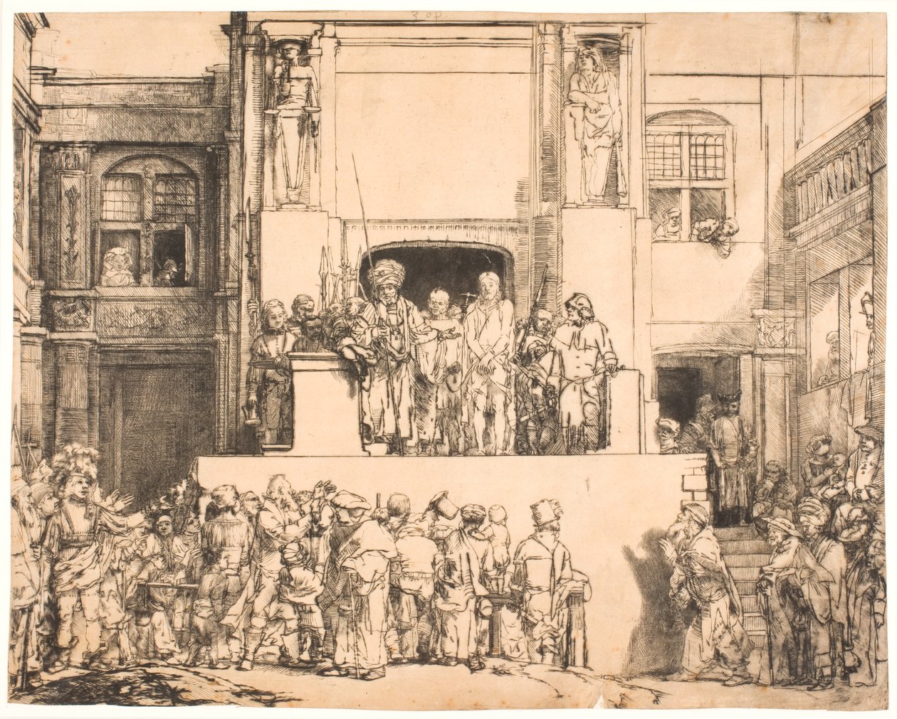 Christ Presented to the People: Large Oblong Plate by Rembrandt van Rijn