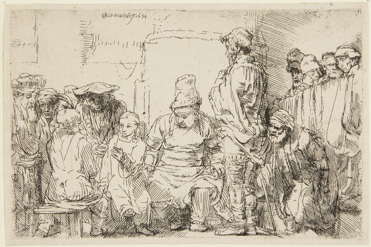 Christ Seated Disputing with the Doctors by Rembrandt van Rijn