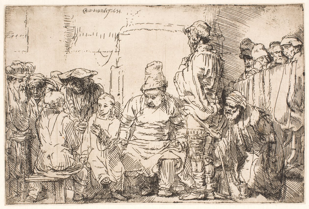 Christ Seated Disputing with the Doctors by Rembrandt van Rijn