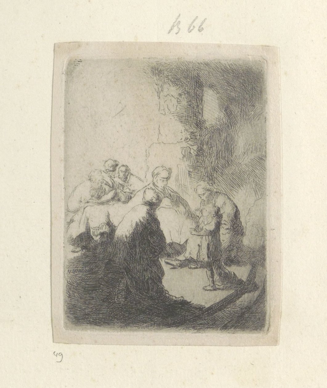 Christ and the scribes: small plate by Rembrandt van Rijn