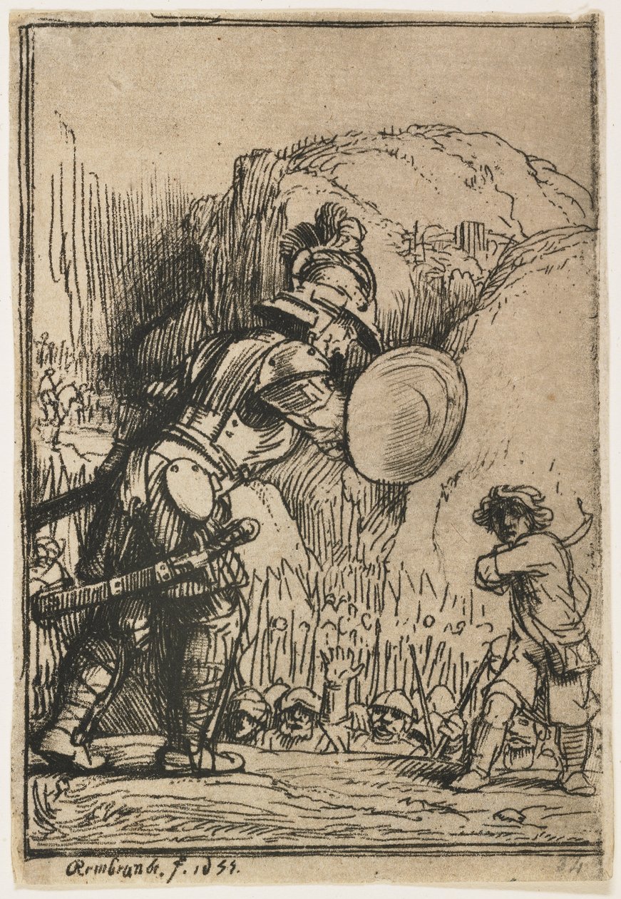 David and Goliath, 1655 by Rembrandt van Rijn