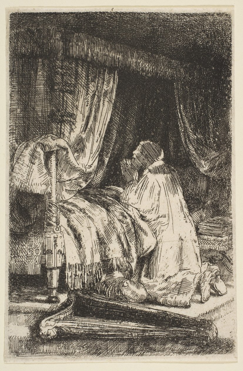 David in Prayer by Rembrandt van Rijn