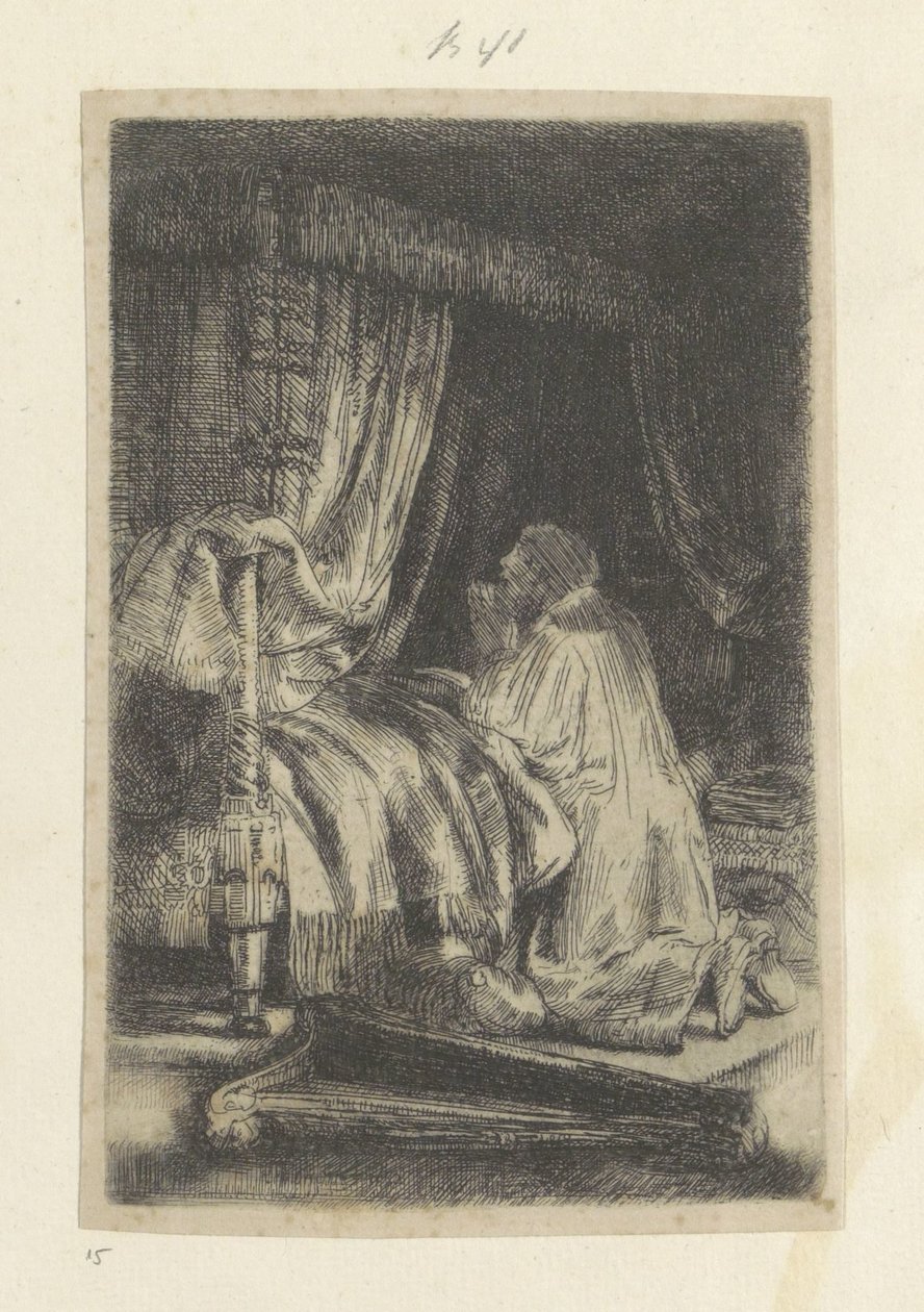 David in Prayer by Rembrandt van Rijn