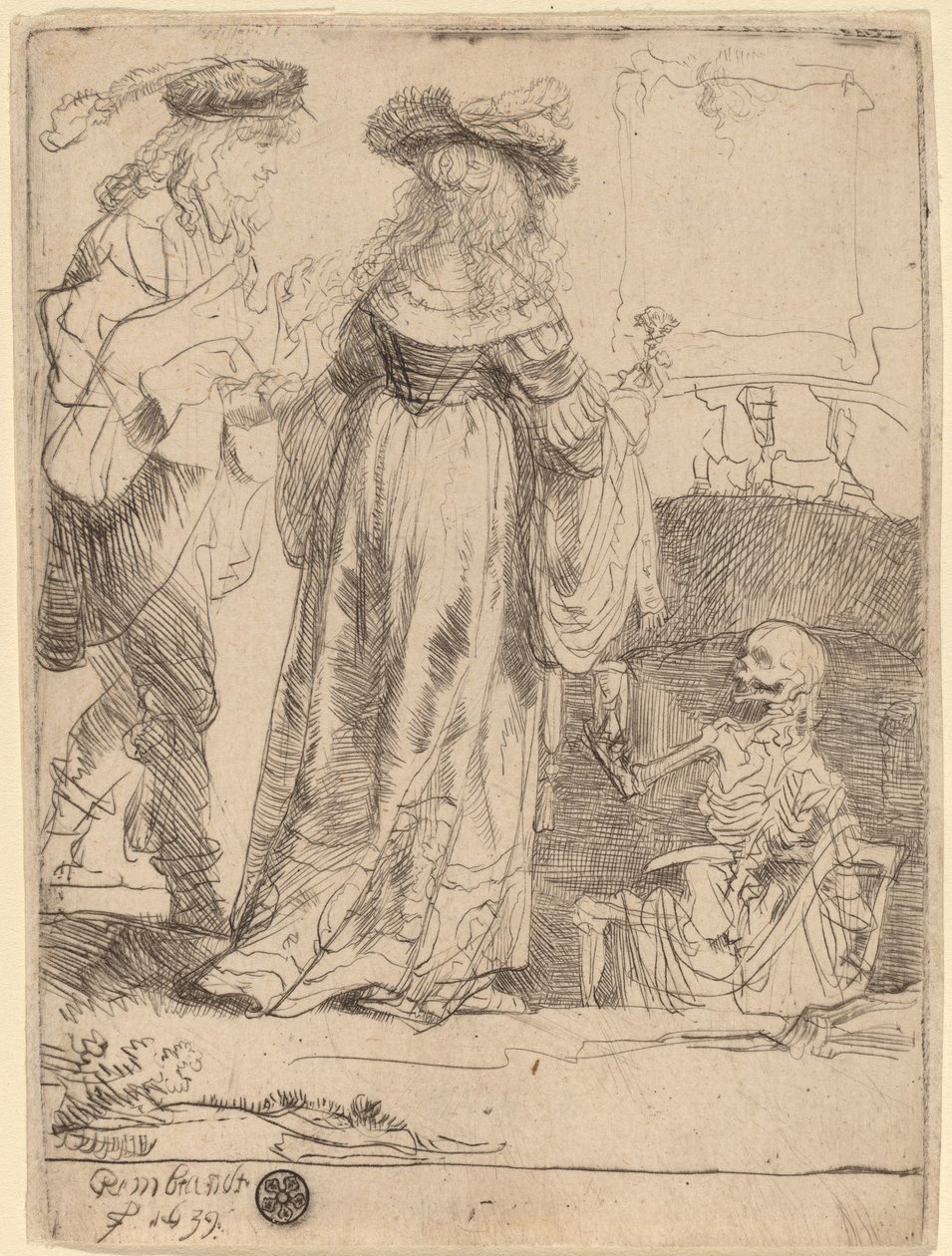 Death Appearing to a Wedded Couple from an Open Grave by Rembrandt van Rijn