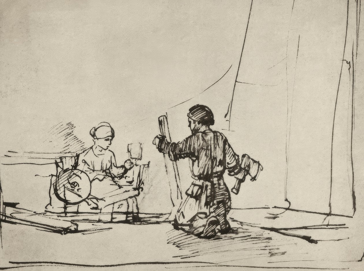 The Holy Family in the Workshop by Rembrandt van Rijn
