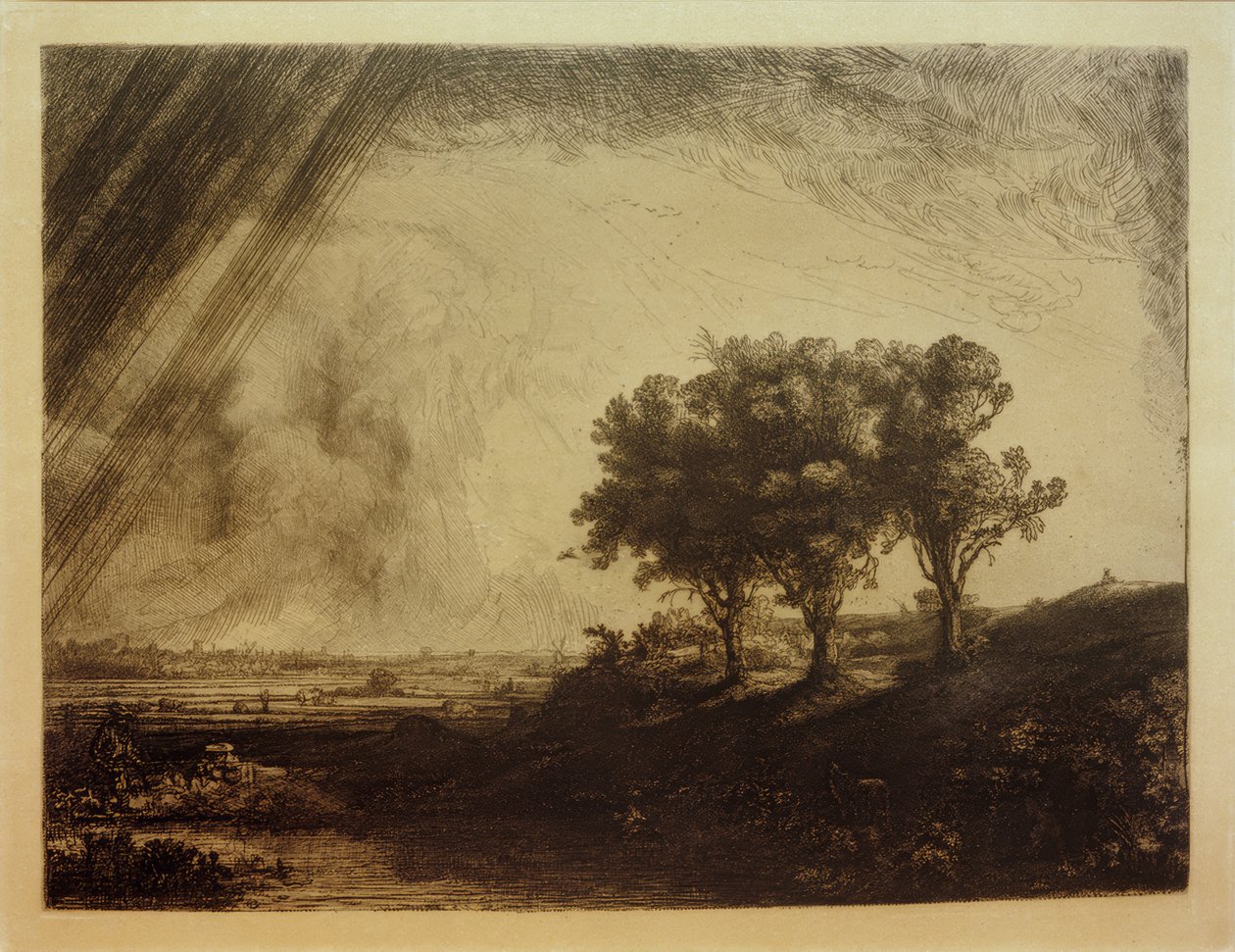 The Landscape with Three Trees by Rembrandt van Rijn