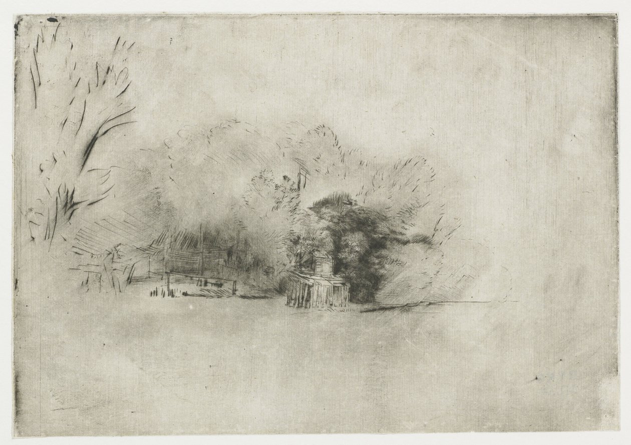 Farmhouse among Trees by Rembrandt van Rijn