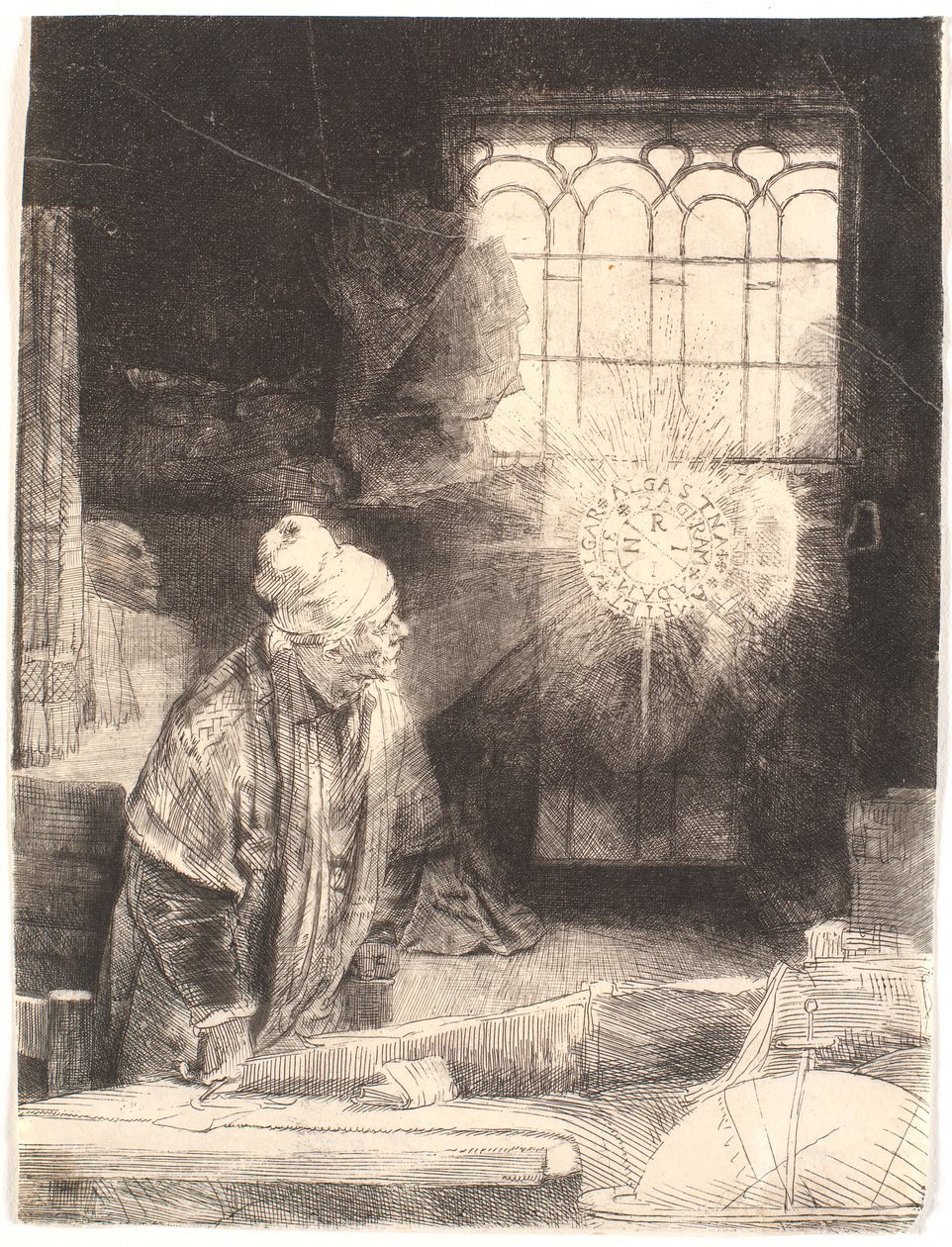 Faust in His Study, Watching a Magic Disk (Dr. Faustus) by Rembrandt van Rijn