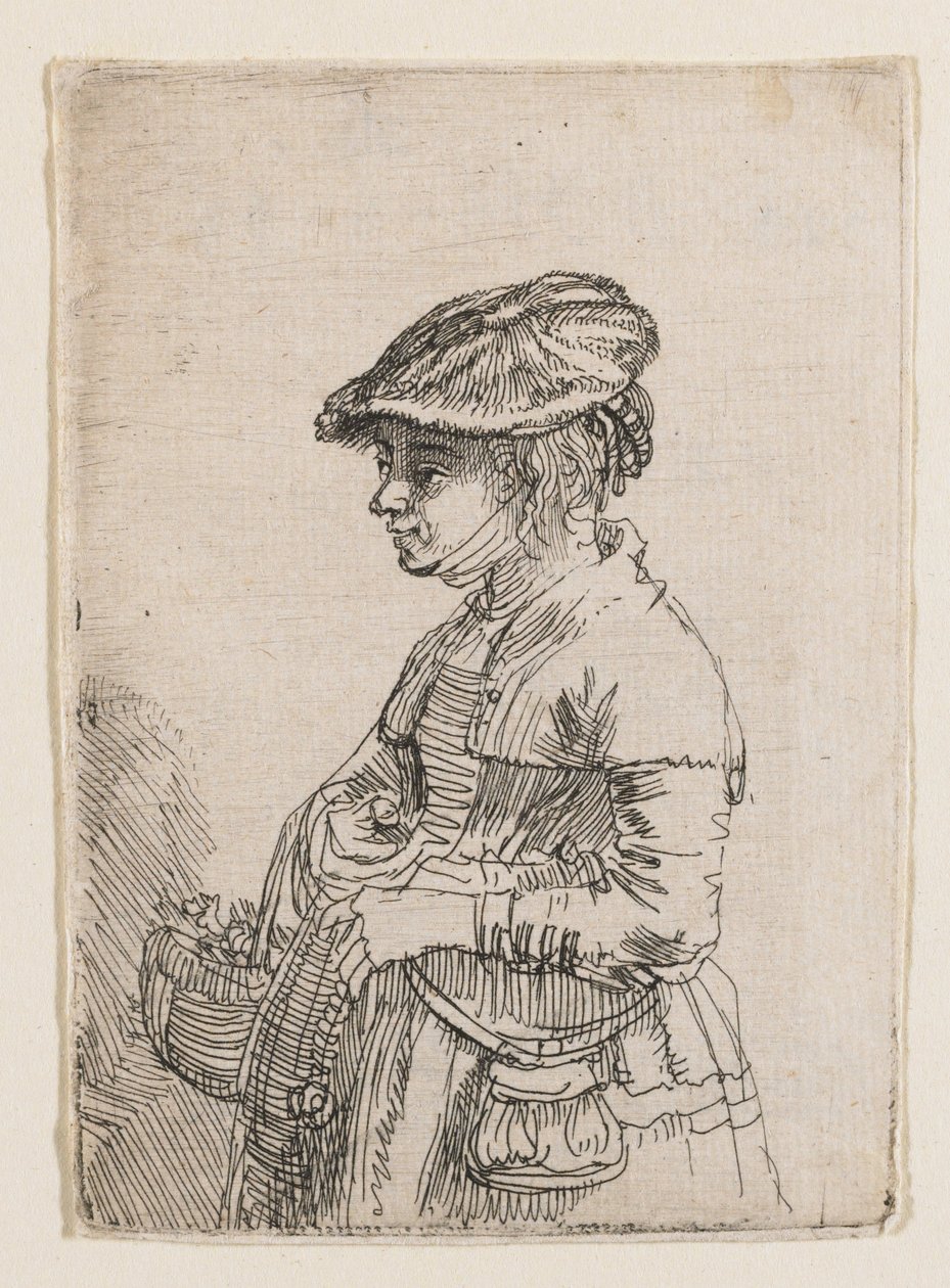 Girl with a Basket by Rembrandt van Rijn