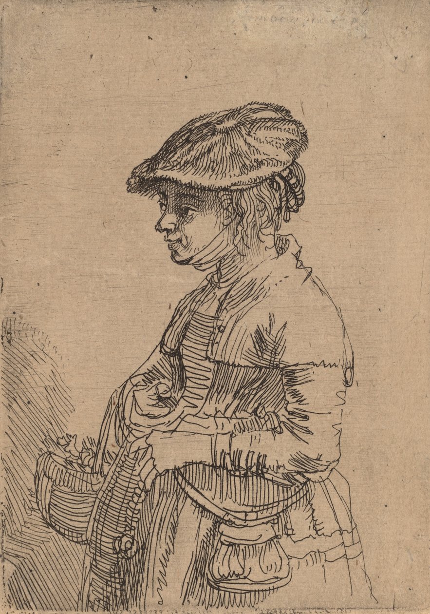Girl with a Basket by Rembrandt van Rijn
