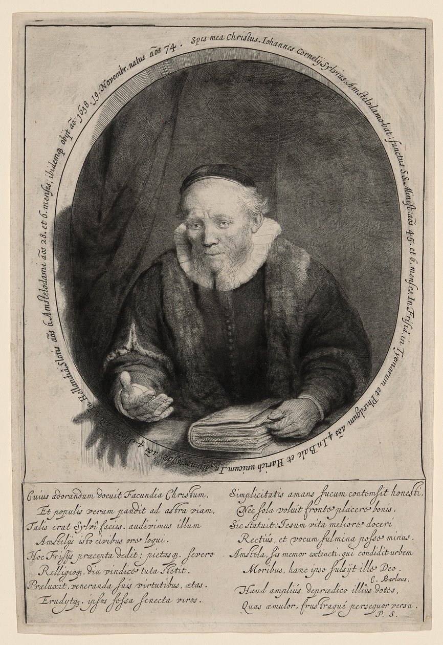 Jan Cornelius Sylvius, Preacher by Rembrandt van Rijn