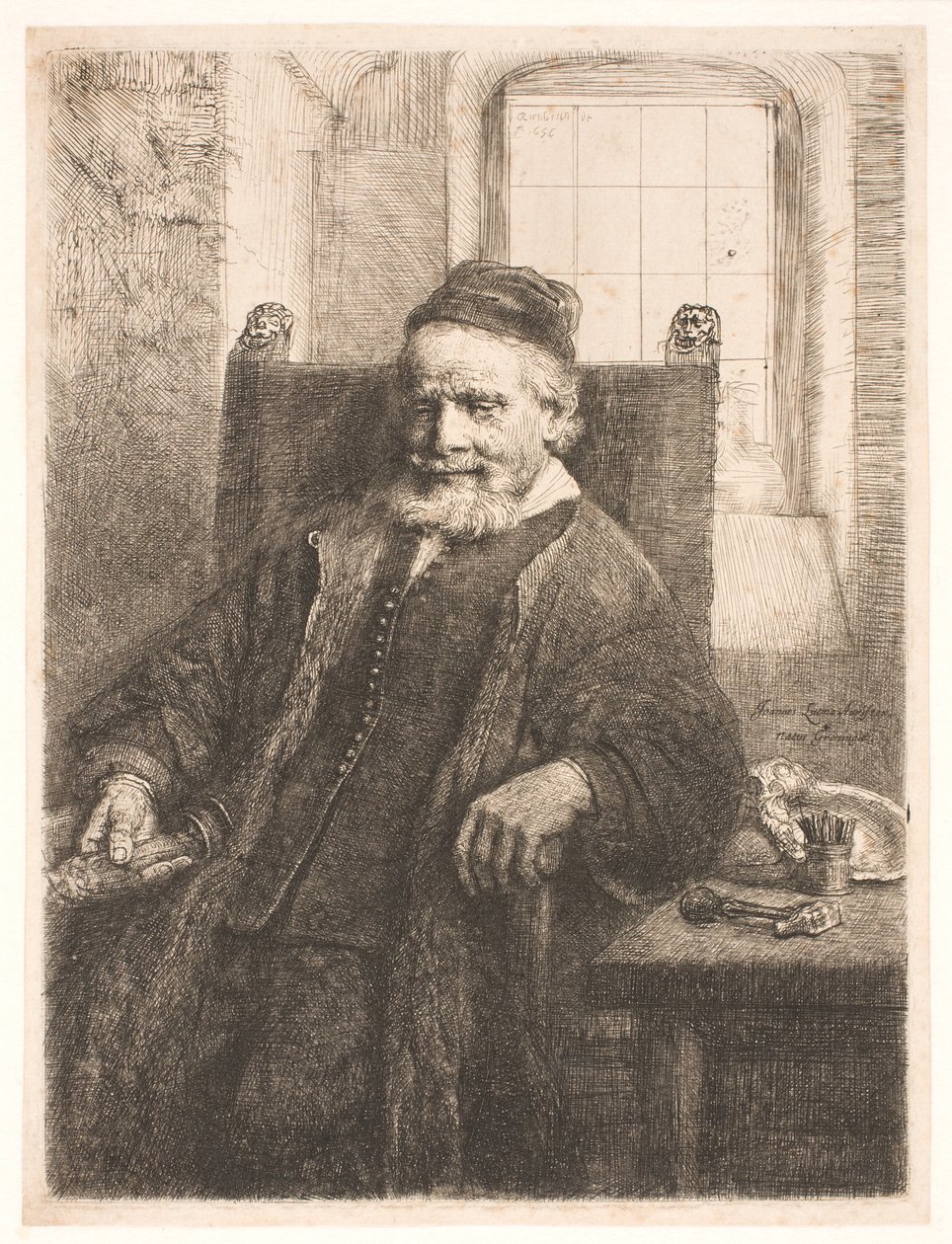 Jan Lutma, the elder, goldsmith and sculptor by Rembrandt van Rijn