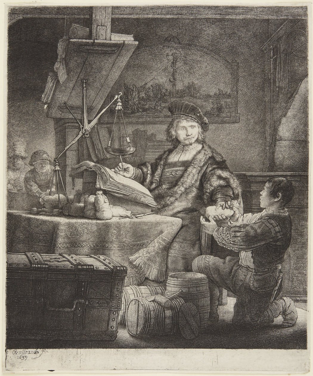 Jan Uytenbogaert (The Goldweigher) by Rembrandt van Rijn