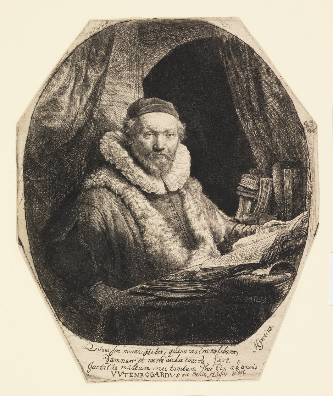 Jan Uytenbogaert, Preacher by Rembrandt van Rijn