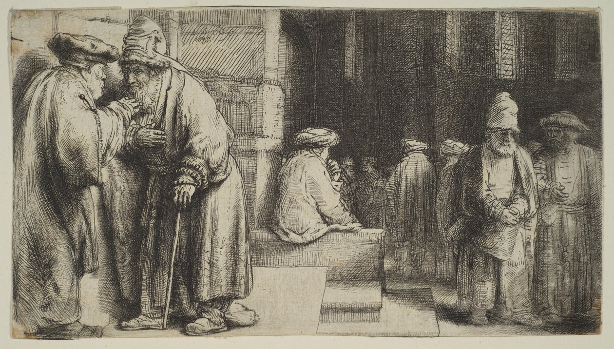 Jews in a Synagogue by Rembrandt van Rijn