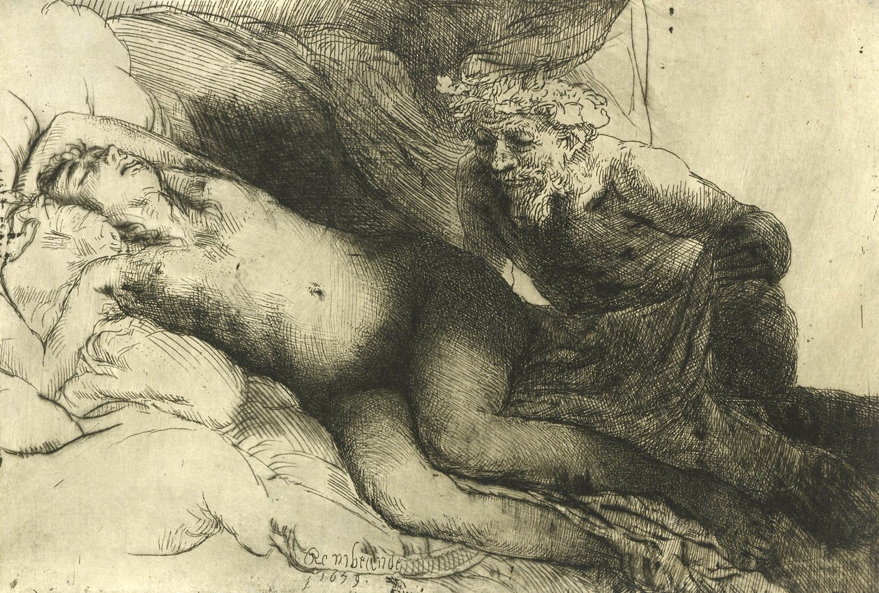 Jupiter and Antiope, c.1659 by Rembrandt van Rijn