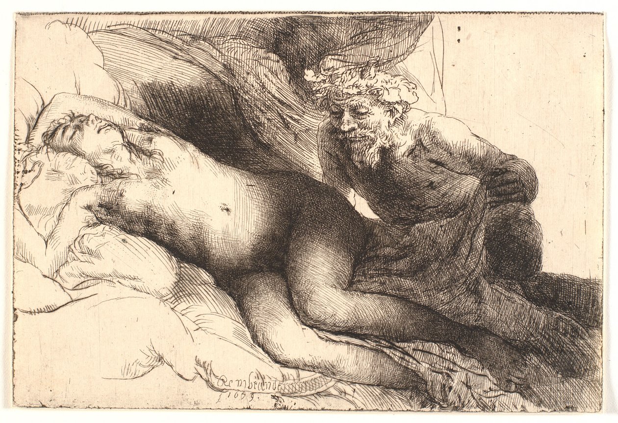 Jupiter and Antiope: The Larger Plate by Rembrandt van Rijn