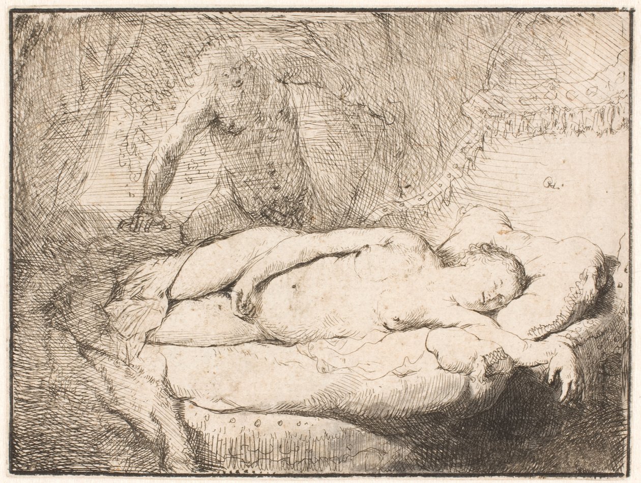 Jupiter and Antiope: The Smaller Plate by Rembrandt van Rijn