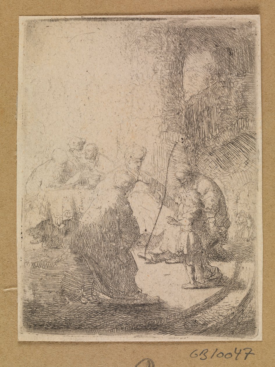 Christ as a Child and the Scribes. Small Plate by Rembrandt van Rijn