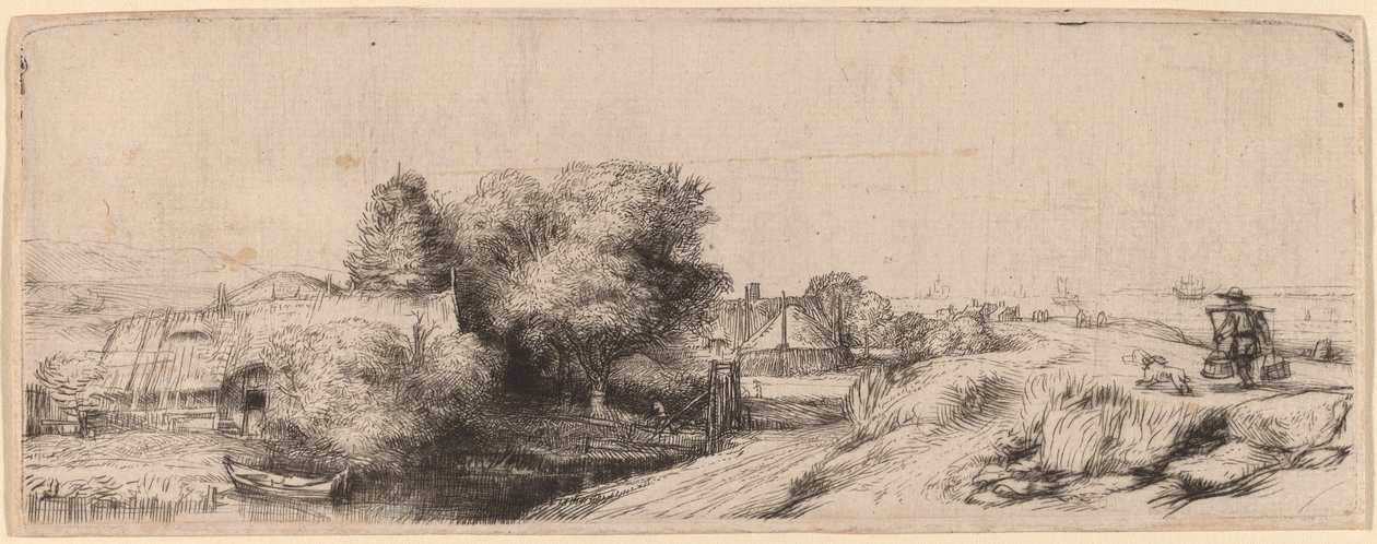 Landscape with a Milkman by Rembrandt van Rijn