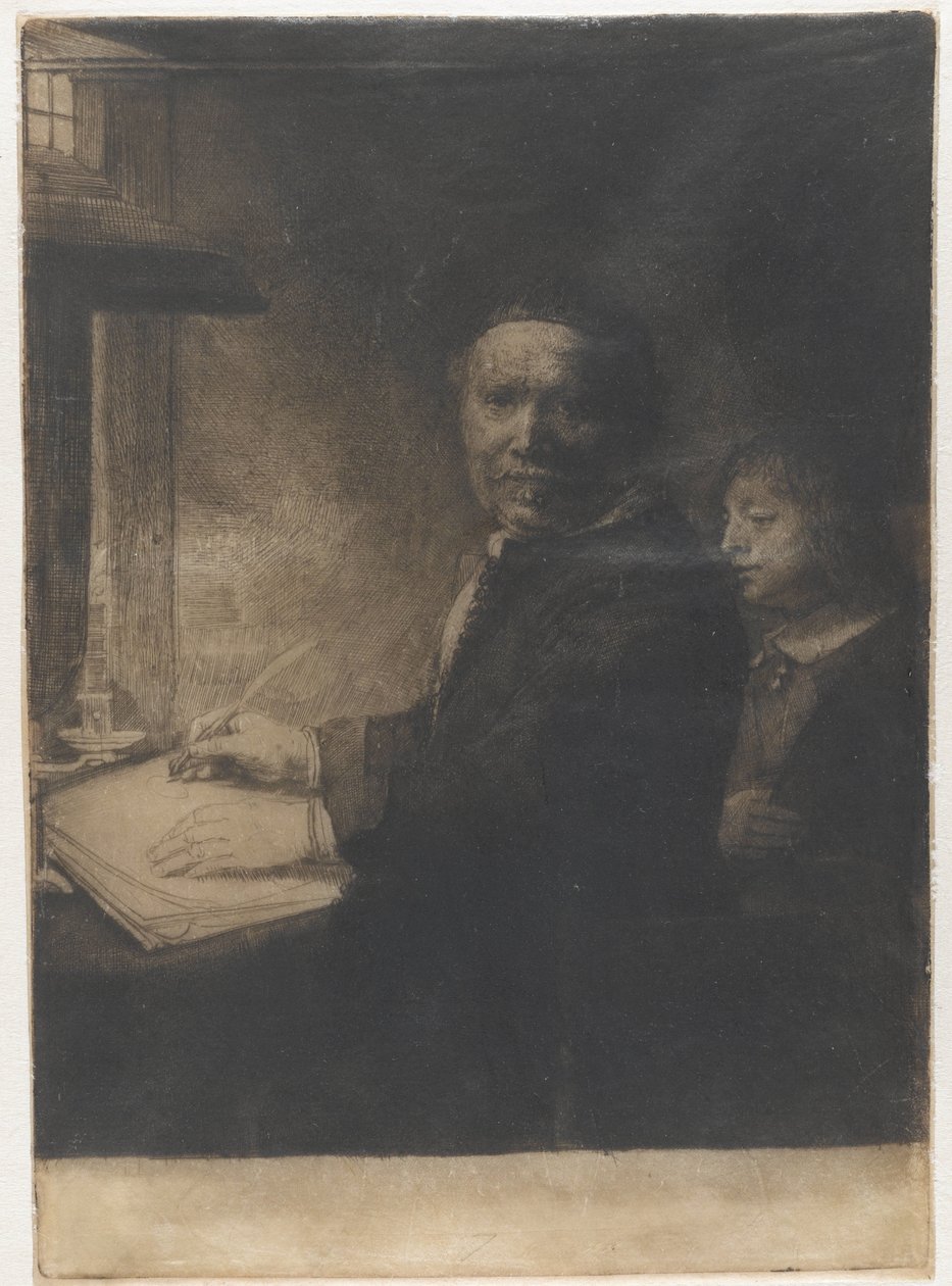 Lieven Willemsz. van Coppenol, Writing Master: The Smaller Plate by Rembrandt van Rijn