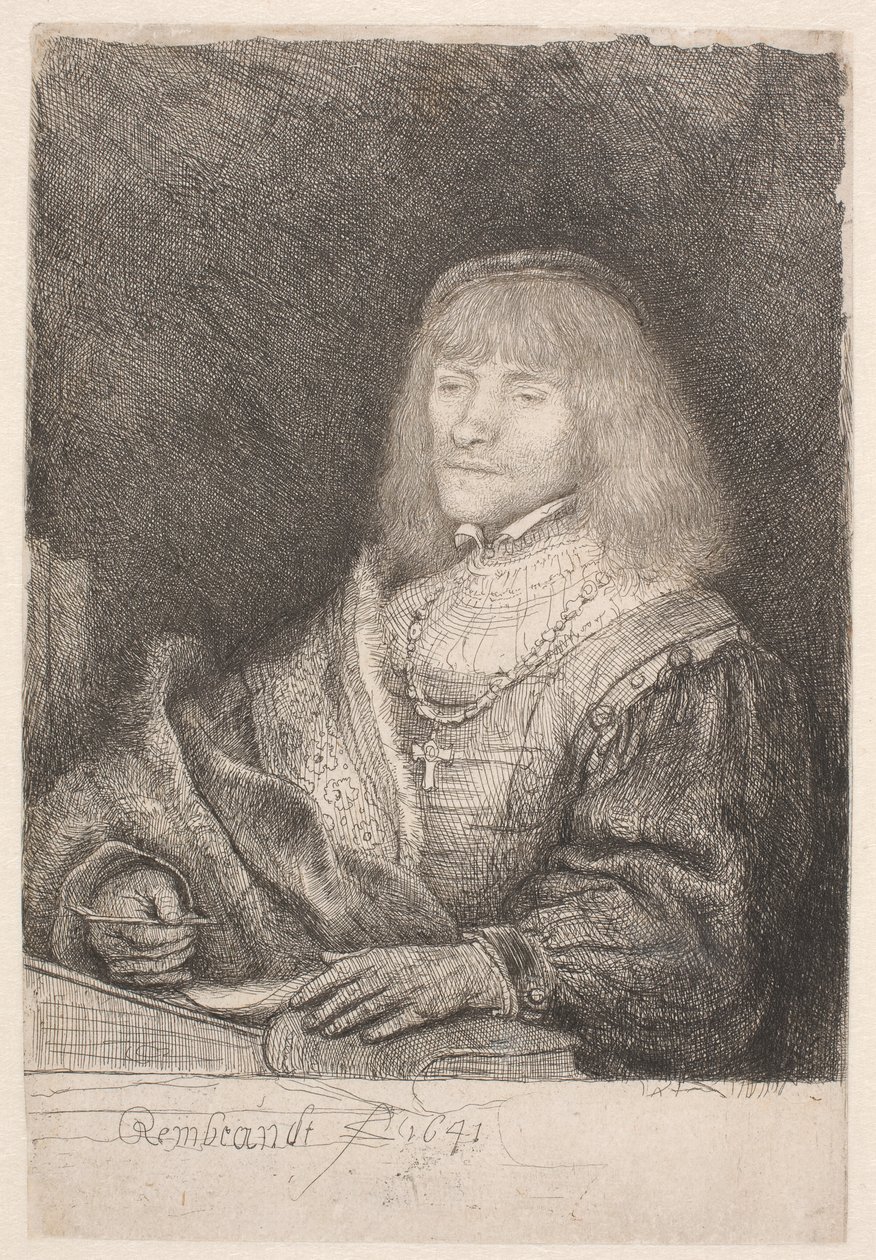 Man at Desk, Wearing Cross and Chain by Rembrandt van Rijn