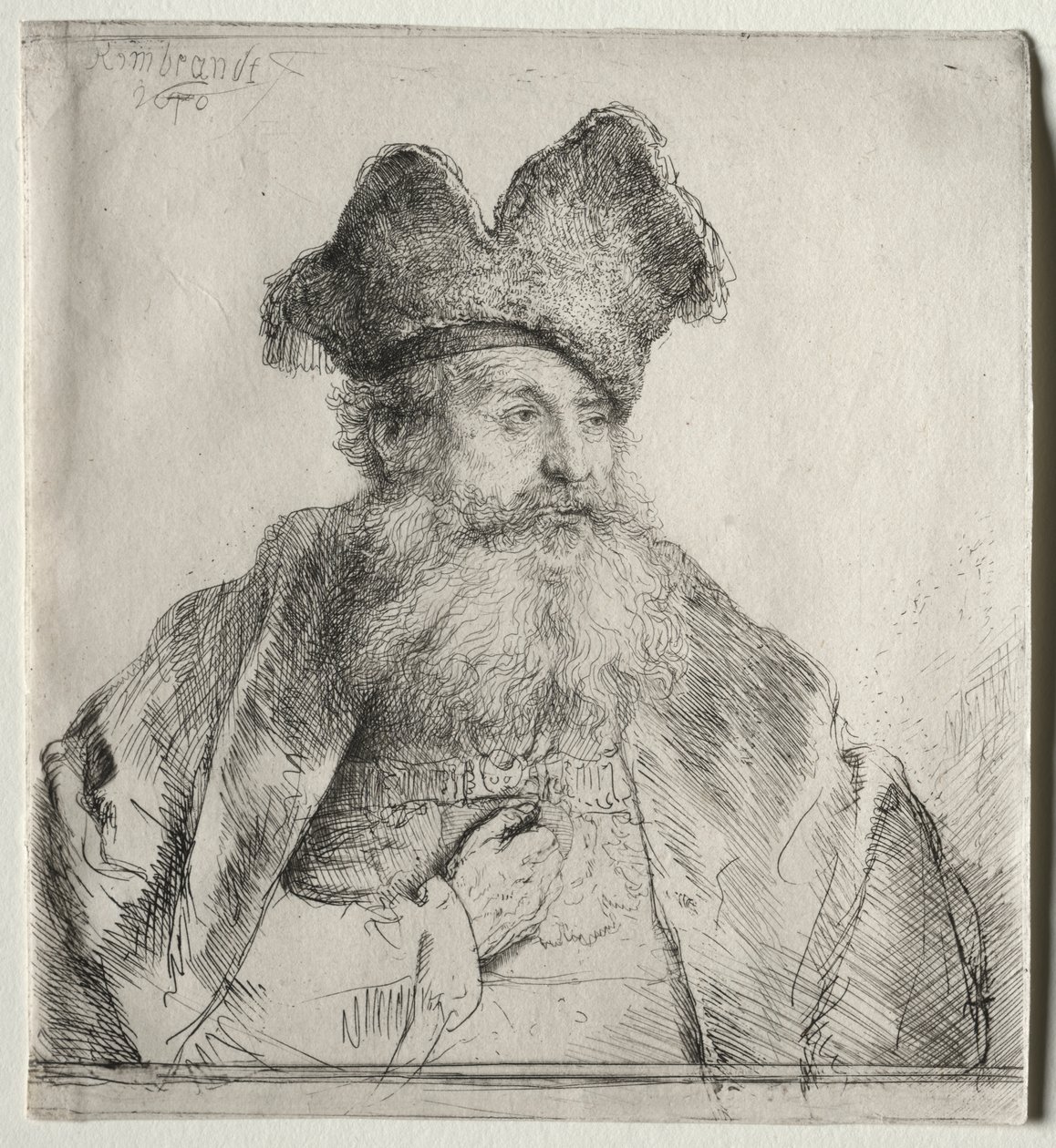 Old Man with a Divided Fur Cap by Rembrandt van Rijn