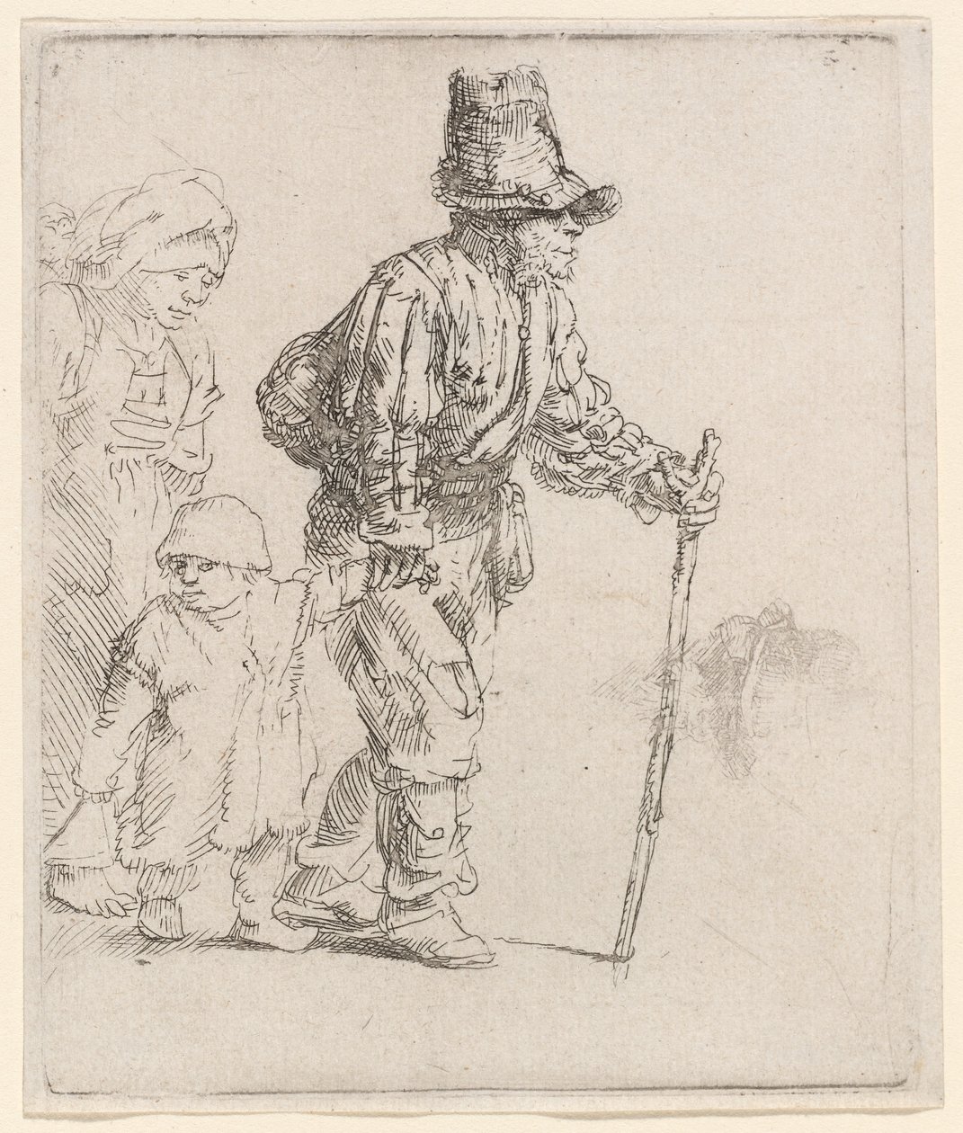 Peasant Family on the Tramp by Rembrandt van Rijn