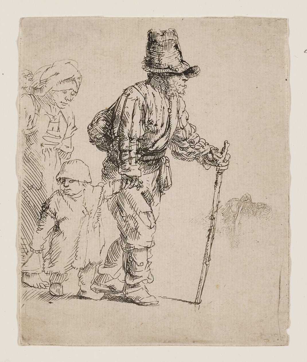 Peasant Family on the Move by Rembrandt van Rijn