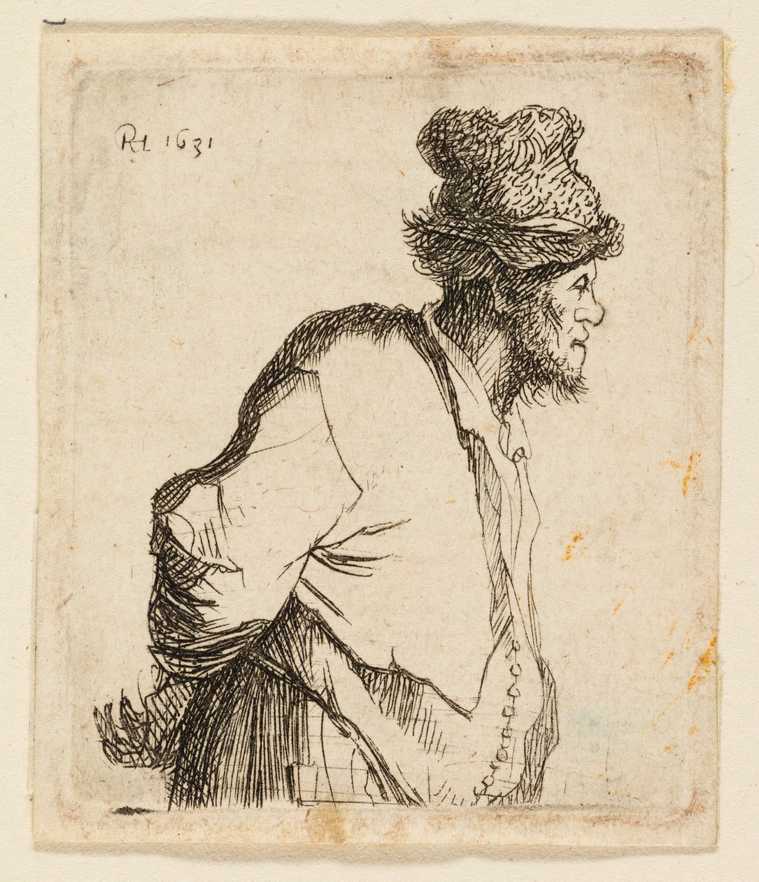 Peasant with His Hands Behind His Back by Rembrandt van Rijn