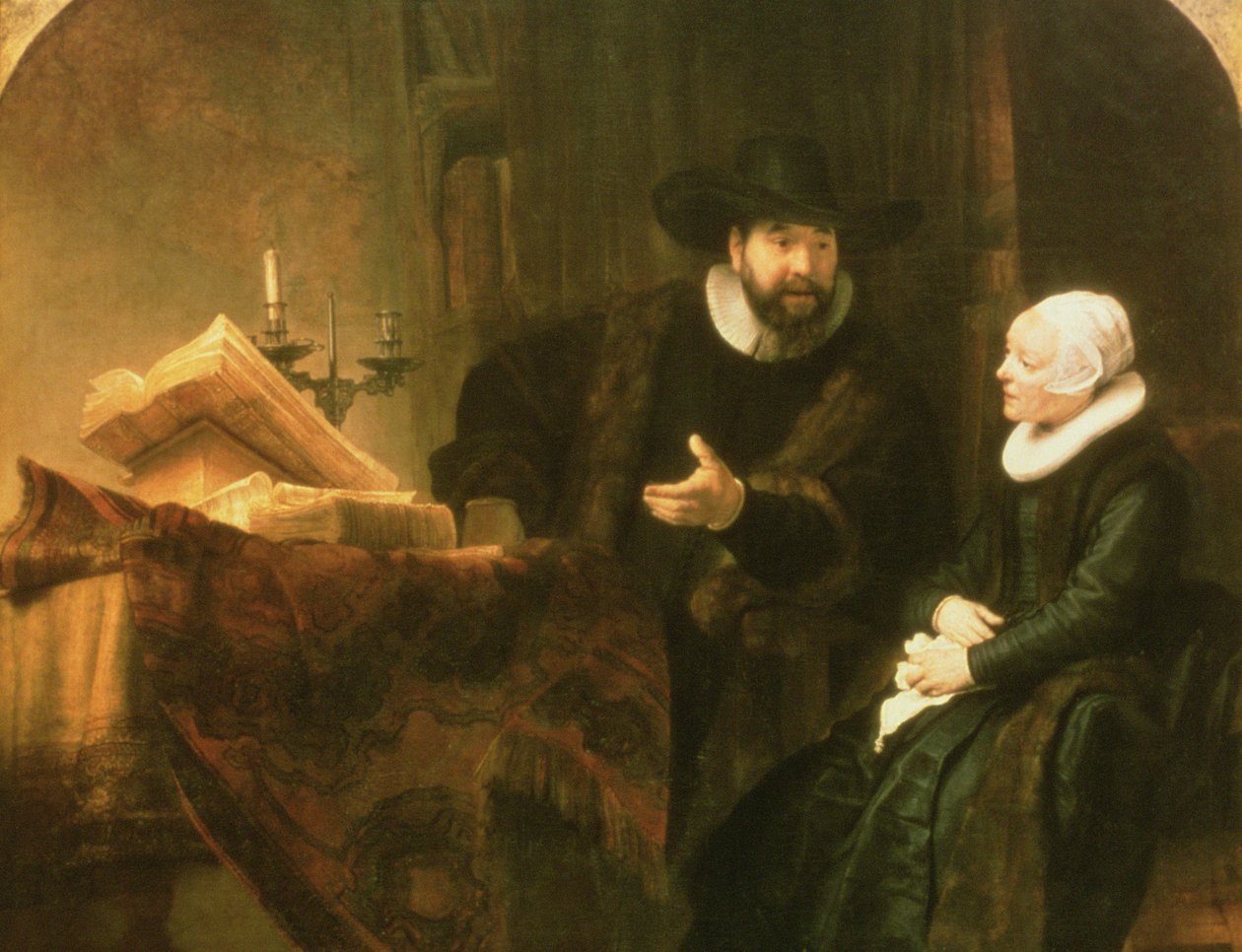 Portrait of Cornelius Anslo and his Wife by Rembrandt van Rijn
