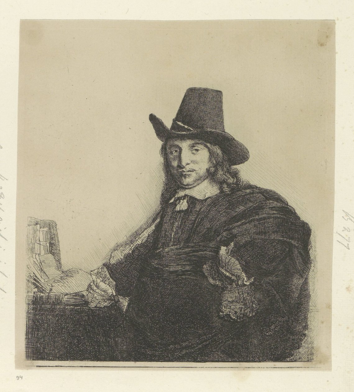 Portrait of the painter Jan Asselijn by Rembrandt van Rijn
