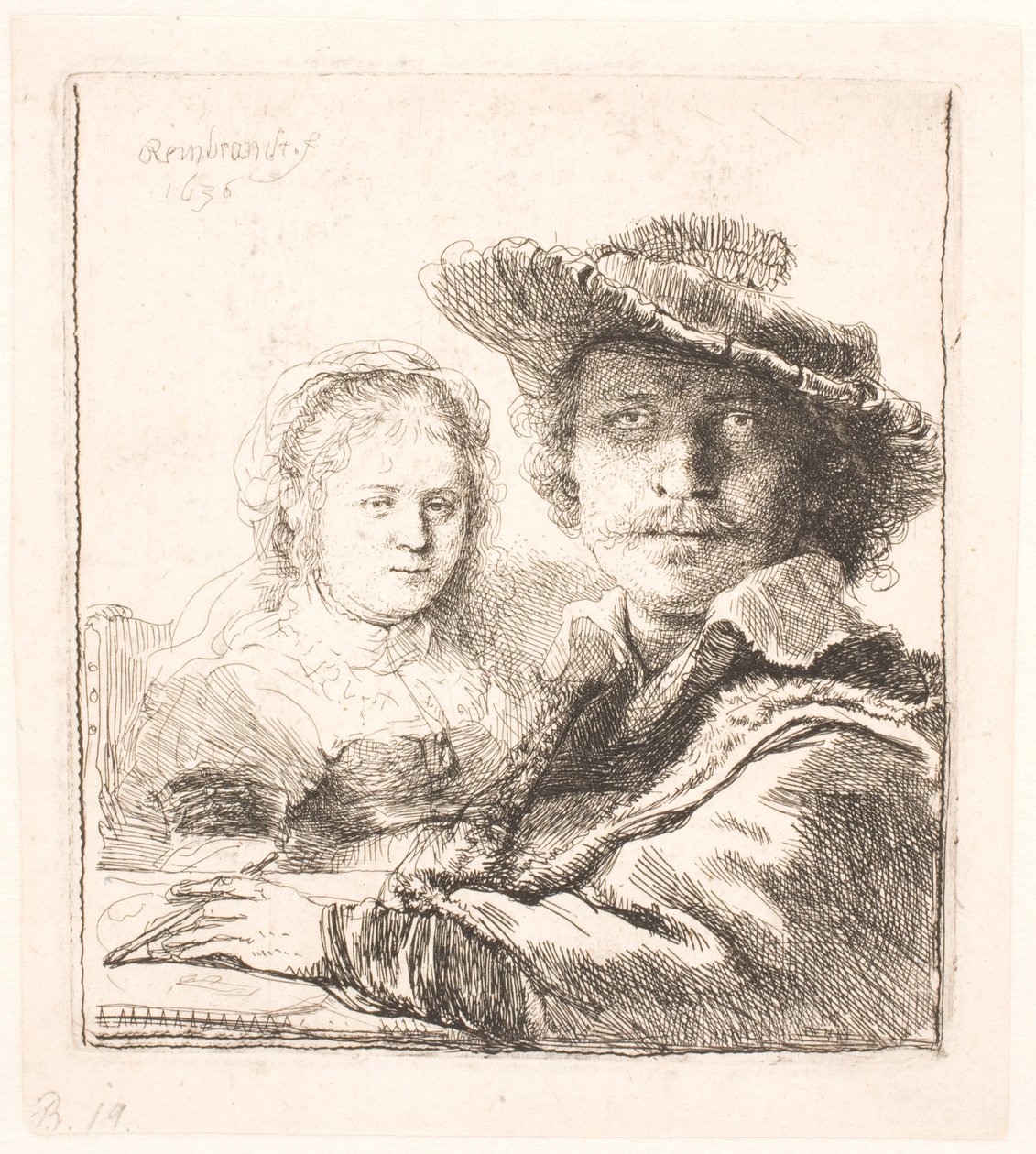 Rembrandt and His Wife Saskia: Busts by Rembrandt van Rijn