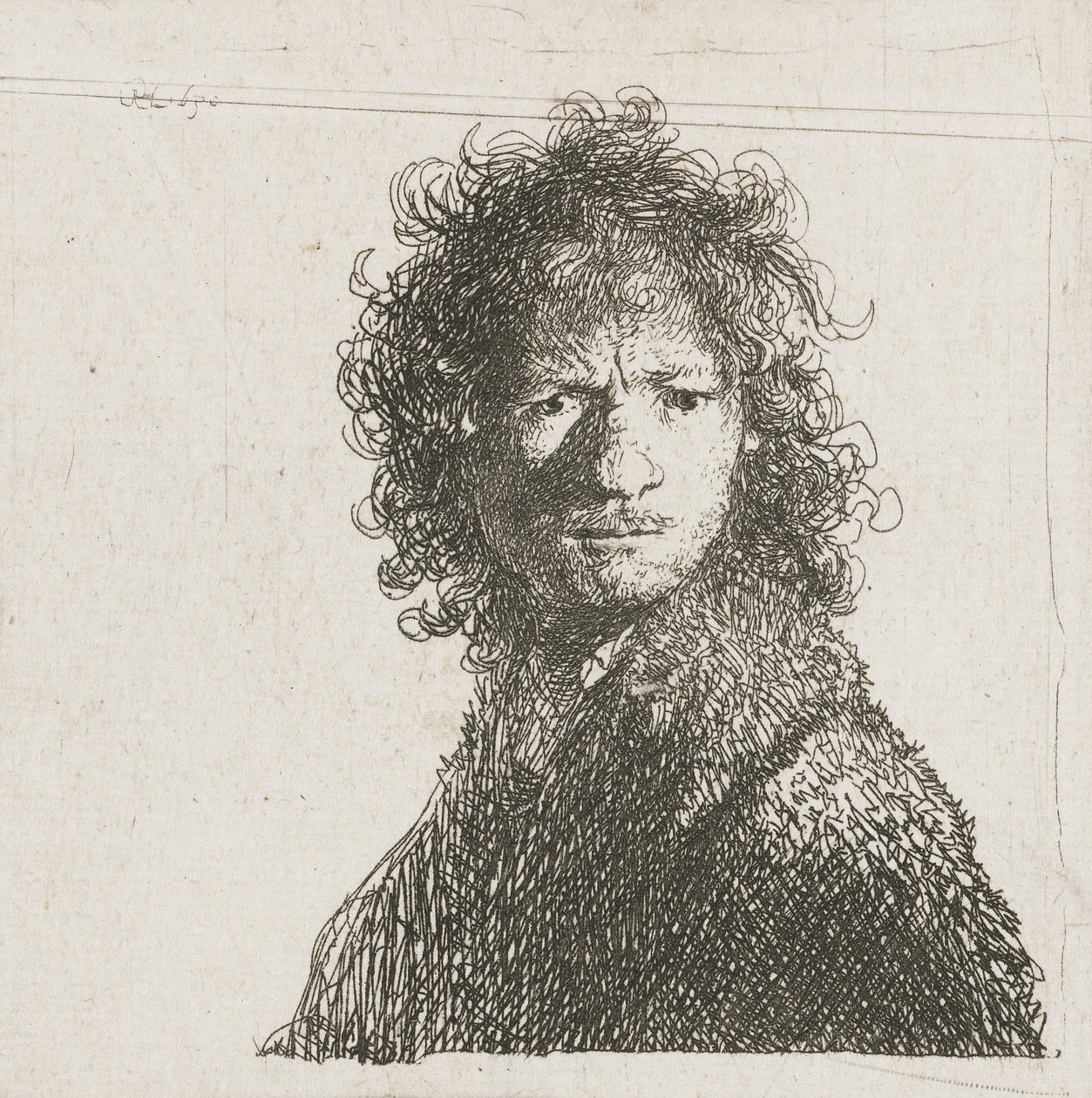 Self-Portrait Frowning by Rembrandt van Rijn