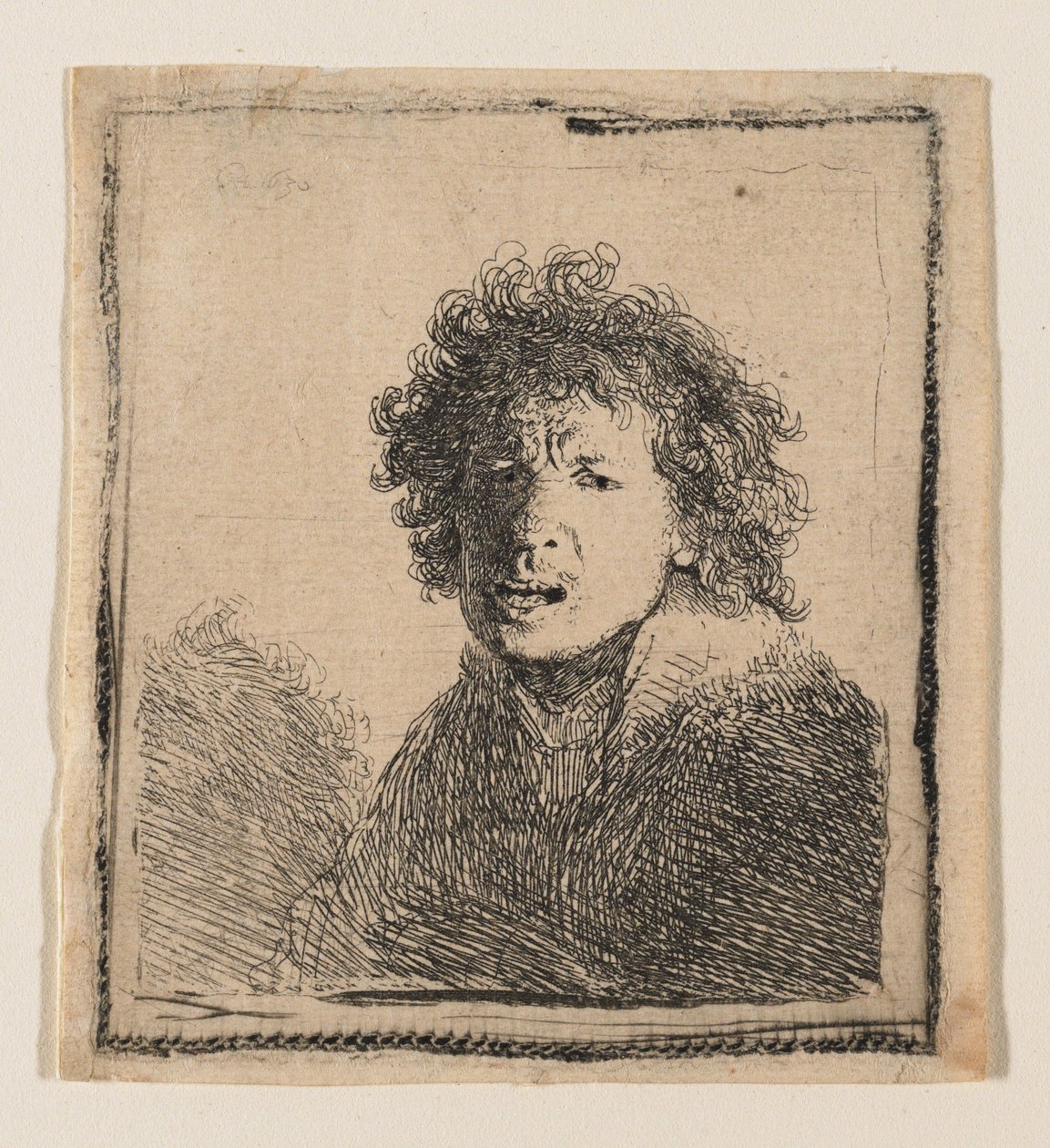 Self-Portrait as if Shouting by Rembrandt van Rijn
