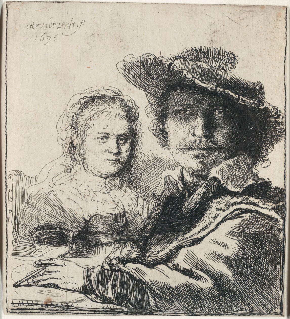 Self-Portrait with Saskia by Rembrandt van Rijn