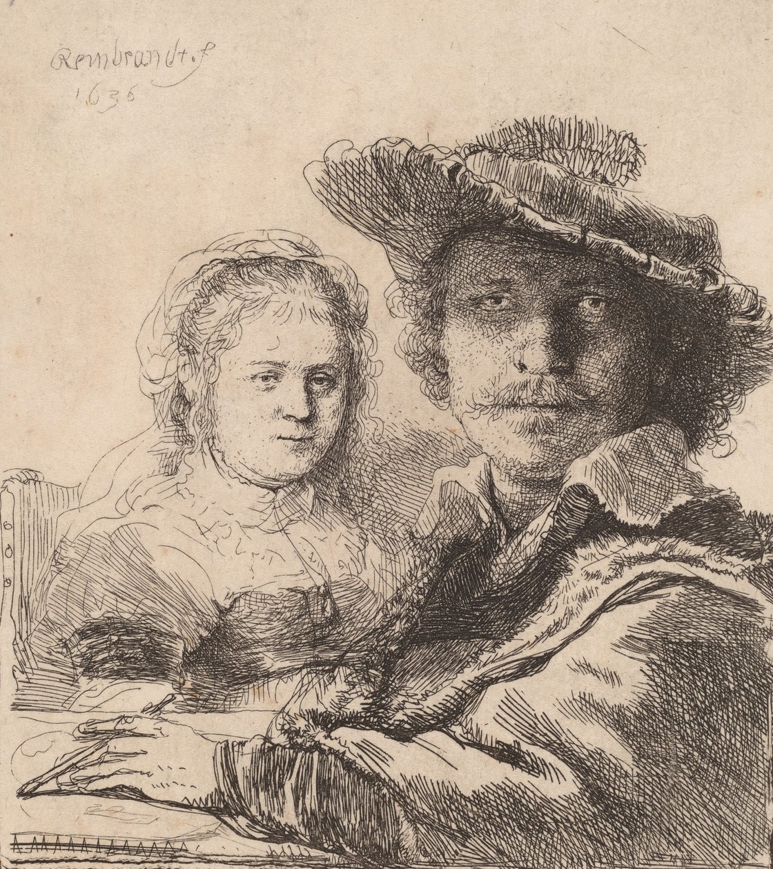 Self-Portrait with Saskia, 1636 by Rembrandt van Rijn