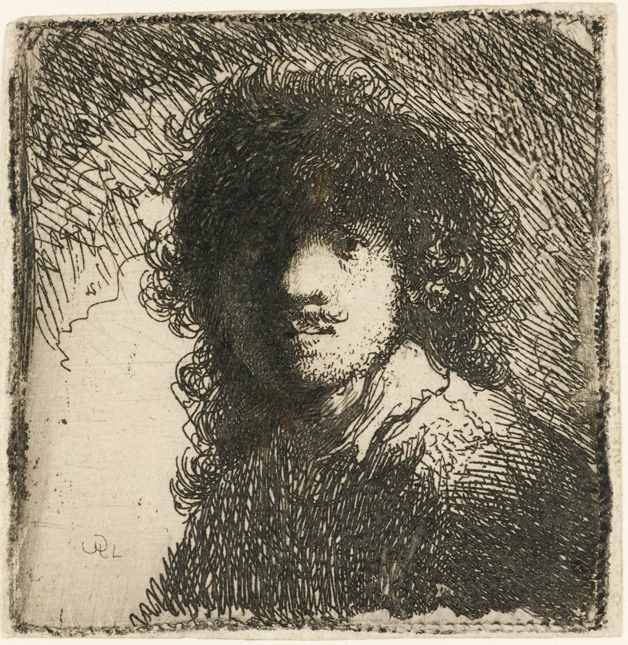 Self-portrait bare-headed: bust by Rembrandt van Rijn