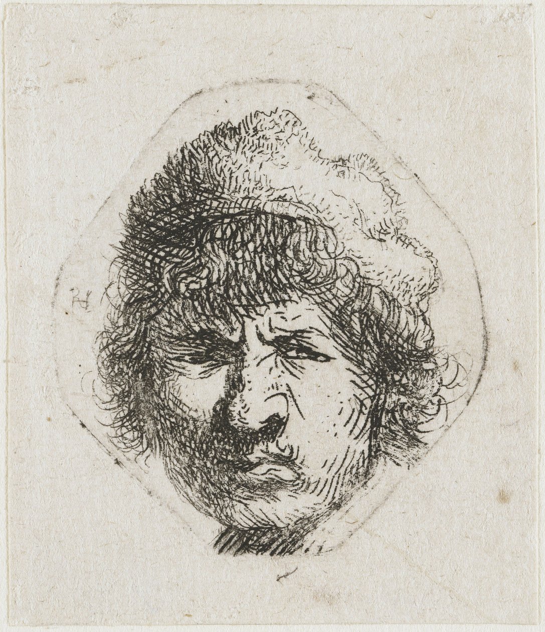 Self-Portrait Scowling, ca 1631 by Rembrandt van Rijn