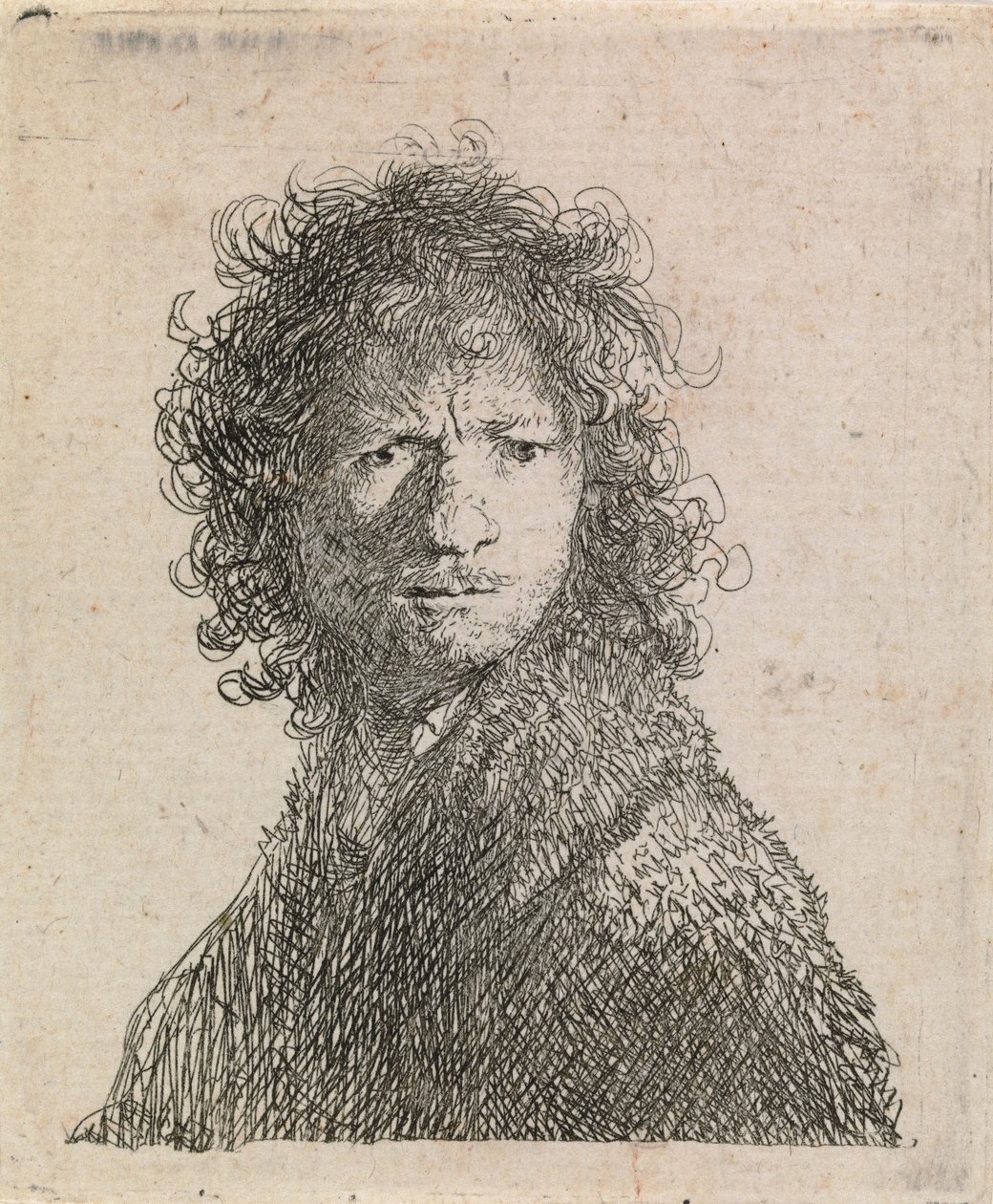 Self Portrait, Frowning by Rembrandt van Rijn