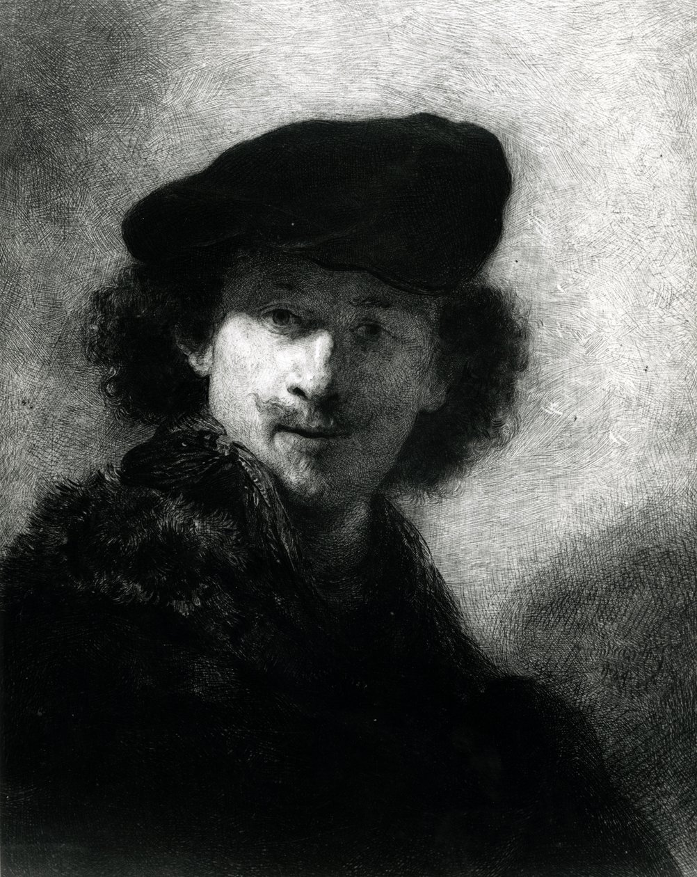 Self Portrait with a Velvet Beret by Rembrandt van Rijn