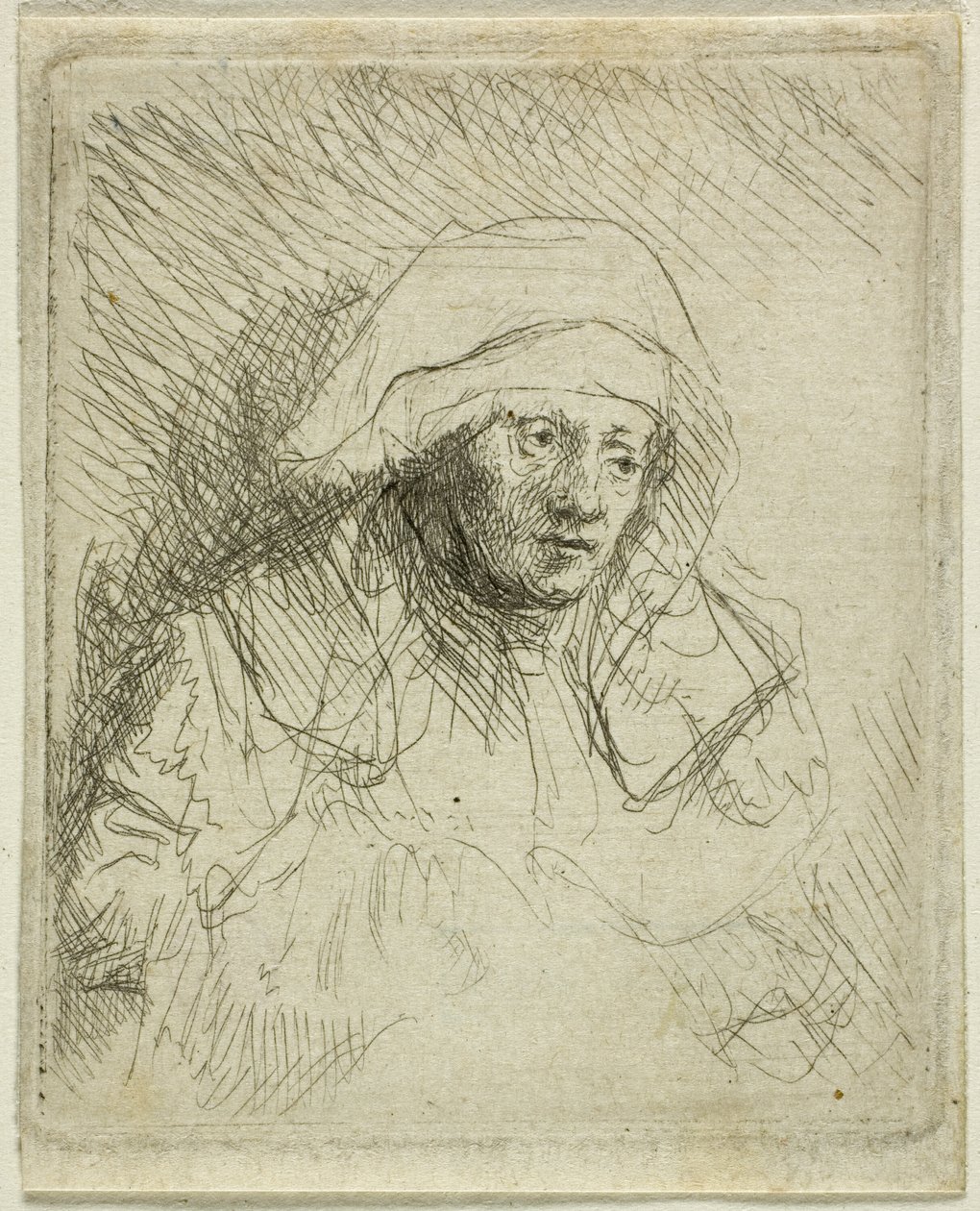 Sick Woman with a Large White Headdress (Saskia) by Rembrandt van Rijn